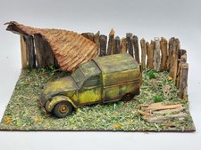 Citroen 2 Cv Van .   Scale 1/43 . Abandoned Cars Series . Diorama 15x10 Cms