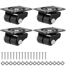 1 Inch Caster Wheels Set of 4 Heavy Duty Low Profile Plate Swivel Casters