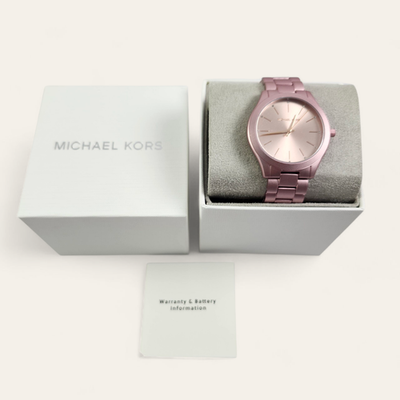 NEW Michael Kors Slim Runway Lilac Pink Rose Gold Watch MK4456 NIB
