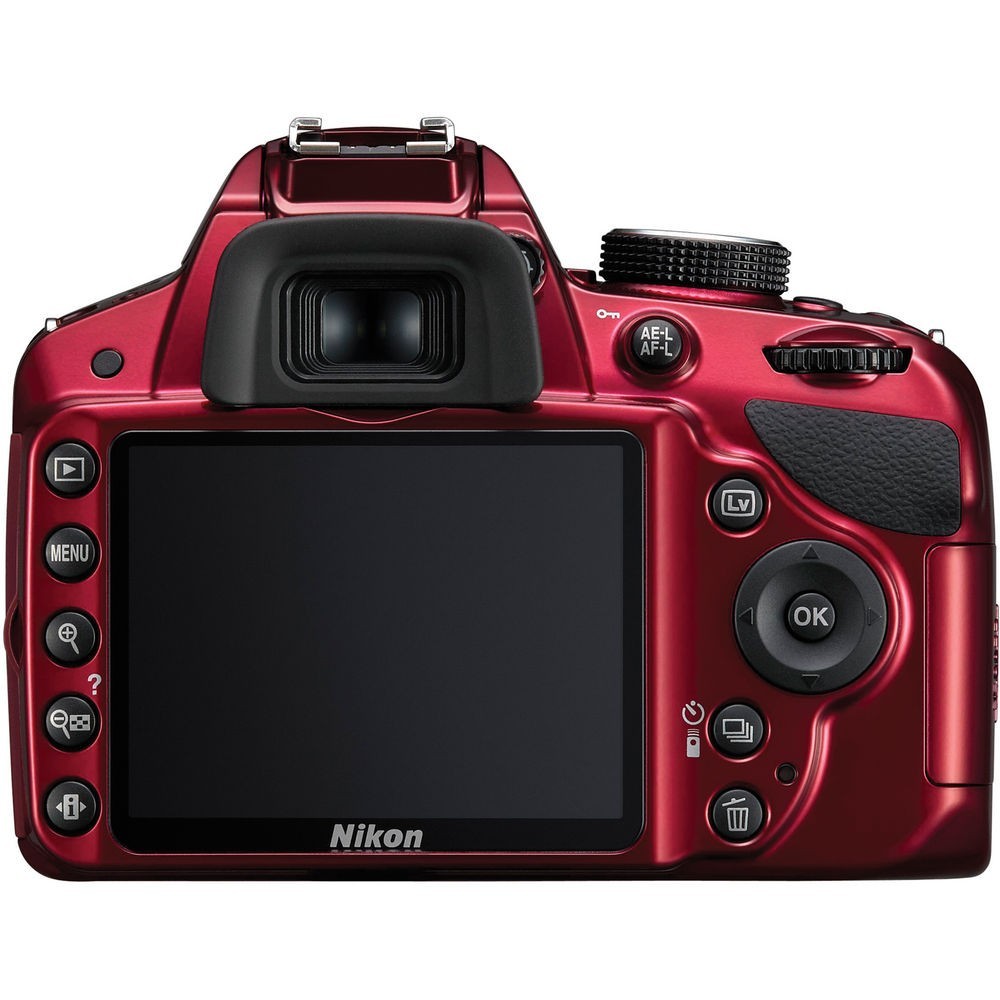 Nikon D3200 RED レンズ4本 Nikon D3200 24.2 MP Digital SLR Camera - Red (Kit w/ AF-S DX VR 18