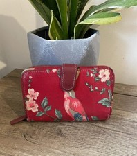 Cath Kidston Women's Oilcloth Purse Wallet Red Birds 4"x 6" Cotton Zip