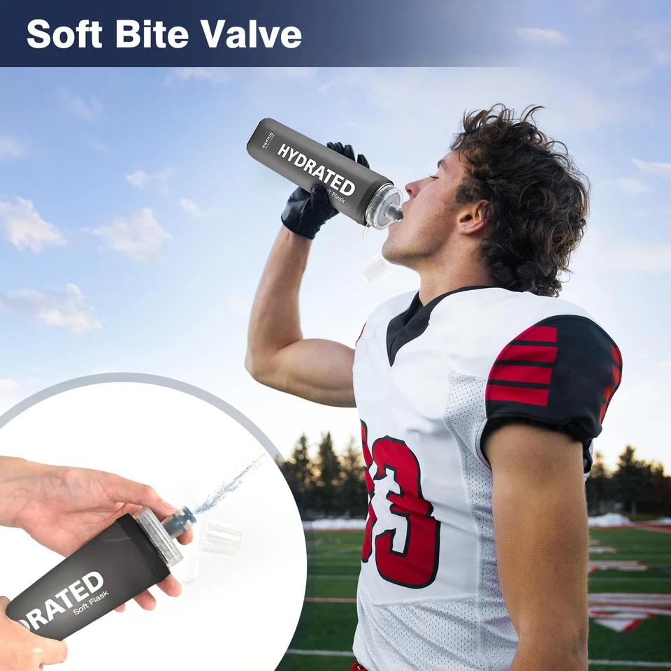 500ml Faltbare Trinkflasche Set von 2, Faltbare Wasserflasche TPU Soft Flask,... - Bild 3 von 4