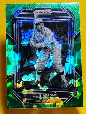 2023 Panini Prizm Baseball #220 Al Simmons (A's) HOF Green Cracked Ice Prizm