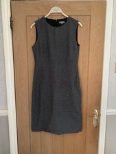 Jaeger Women's Sleeveless Work Shift Dress - Ladies Size UK 10 - Grey & Black