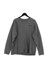 Patagonia Herren T-Shirt L Grau Grafik 100% Baumwolle Basic