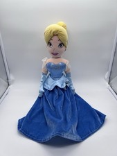 Disney Store Cinderella Plush Soft Stuffed Doll 20  Princess Blue Dress No Tag