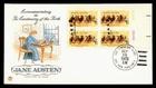 DR WHO 1975 FDC USS NIMITZ NAVY SHIP STUART CACHET HORSE RACE PLATE BLOCK R73841