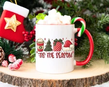 Christmas Coffee Mug, Holiday Drinkware, Festive Hot Cocoa Mug, Cute Xmas Cup