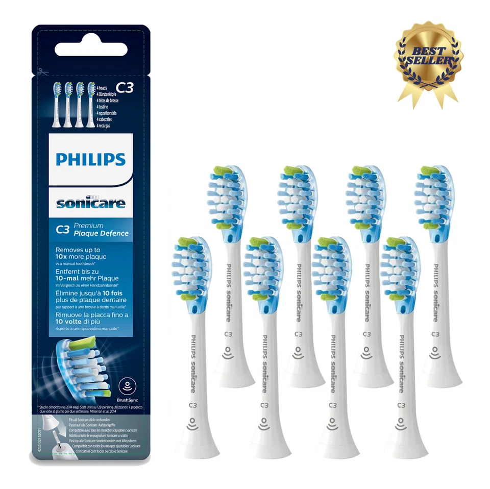 8er Pack Philips Sonicare C3 Premium Plaque Bürstenköpfe Schallzahnbürste HX9048