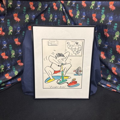 RARE 1993 VTG  Michael Champe Hand Drawn Art  ''Pumping Iron'' Arnold 8x10 Signed