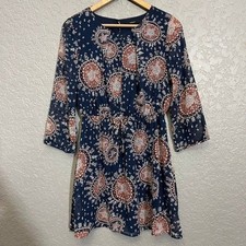 Forever 21 LARGE Blue 3/4 Sleeves Dress