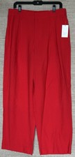 A New Day Red Pants Women s Size 10 NWT Pull-On Trousers Soft Stretch Rayon