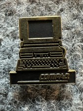 Compaq Computers Vintage Old Style Desktop Employee Pin Pinback Retro Tech