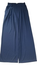 Halara Pants Sz Small Blue Navy Wide Leg Pleated High Waits Trousers Work Office