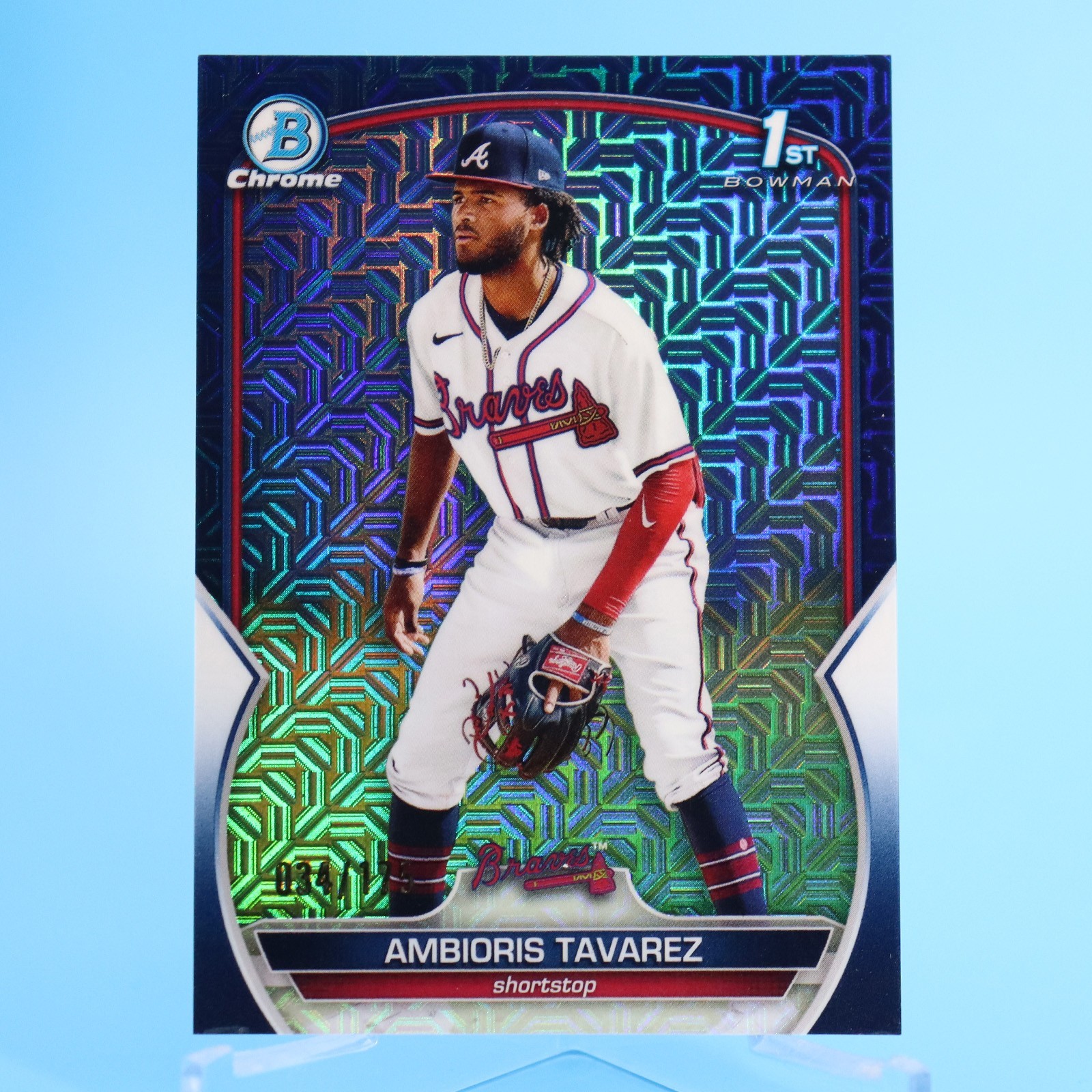 2023 Bowman Chrome Ambioris Tavarez 1ST /175 NAVY BLUE MOJO REFRACTOR #BCP-33 SP