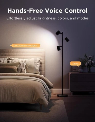GOVEE H60B2 Tree Floor Lamp Black 3 Rotatable Lights 64 Dynamic Scenes C Z72 - Picture 9 of 9
