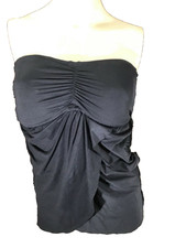 Vince Camuto Swimwear Draped Bandini Top Women  s Small Black Build In Padded Bra