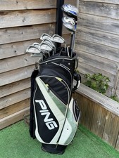 *MENS FULL SET OF PING GOLF CLUBS + CART BAG -REGULAR FLEX/ R/H*