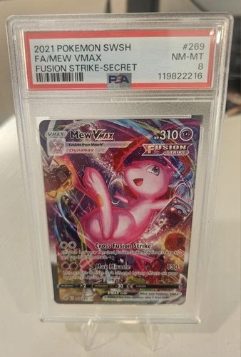2021 Pokémon Fusion Strike Mew VMAX Full Art #269/264 PSA 8