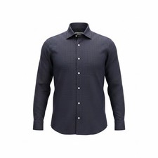 Luigi Borrelli Button Up Shirt Men s Large Blue Brown Check Italy