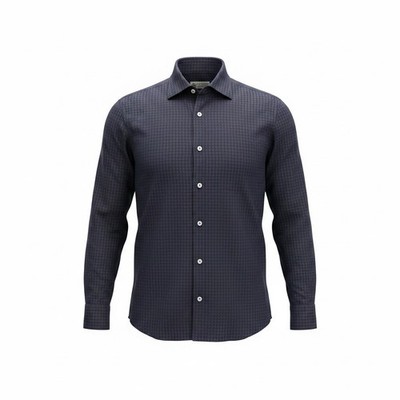 Luigi Borrelli Button Up Shirt Men s Large Blue Brown Check Italy