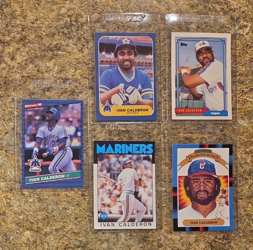 (5) Ivan Calderon 1986 Topps Rookie Card RC Fleer Donruss 1988 1992 Expos Sox