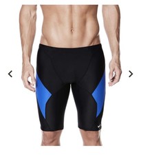 NWT Nike Swim NESS4039 Mens Victory Color Block Jammer, Blue Black- 36 52.00