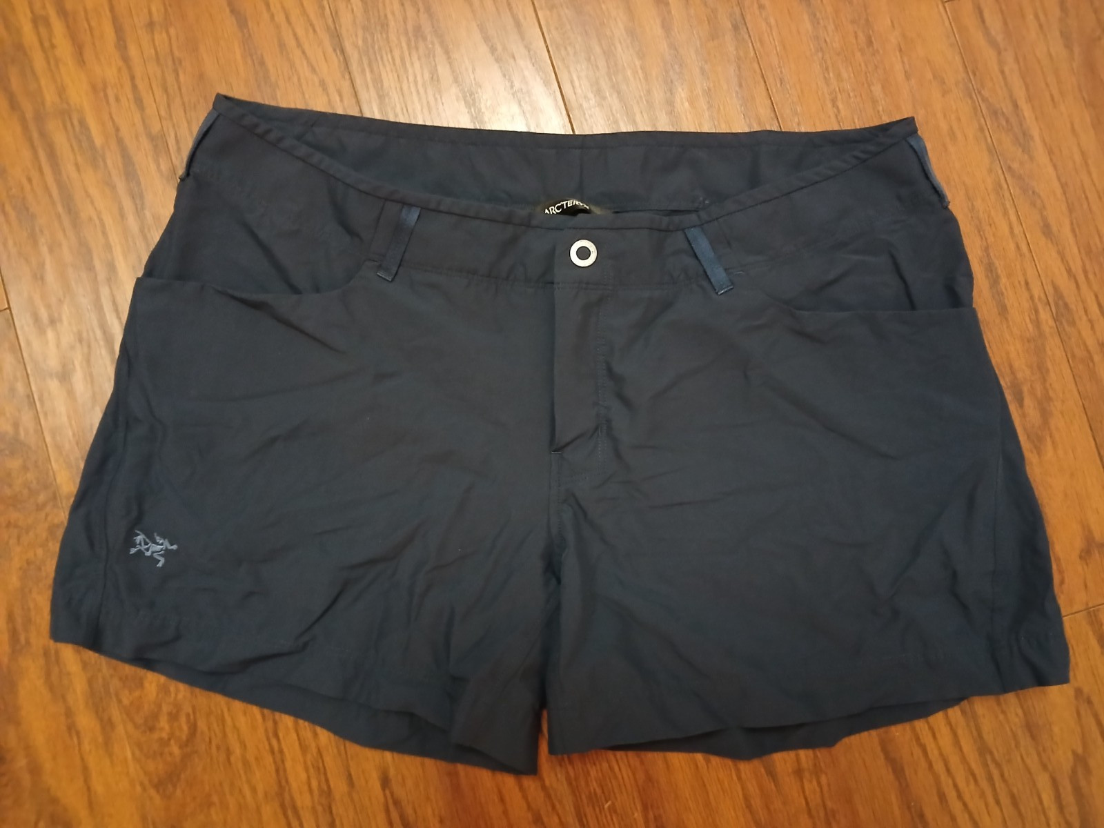 Arcteryx Creston Shorts 4.5" Womens Size 14 Blue Logo Hiking Camping