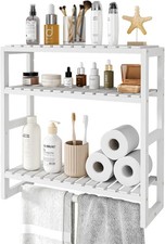 Over The Toilet Storage Bathroom Shelves Wall Mounted 3 Tier White Space Saver