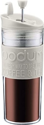Bodum Travel Press 11100 913S Thermobecher Kaffeebereiter Weiß Kunststoff 0.45l