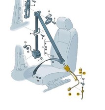 Original Sicherheit Gurtschloss links VW Caddy 2K0857877M QVZ Neu