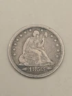 1853 Seated Liberty Silver Quarter 25c