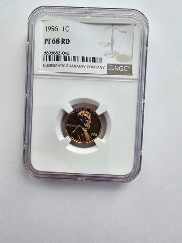 1956 PF68 RD LINCOLN WHEAT PENNY/CENT GRADED NGC 1C P MINT COPPER COIN