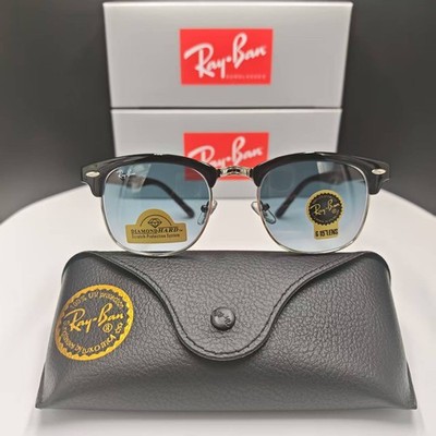 Ray-Ban RB3016 Clubmaster Sunglasses 145mm Black Frame Gradient Gray Lens 51mm
