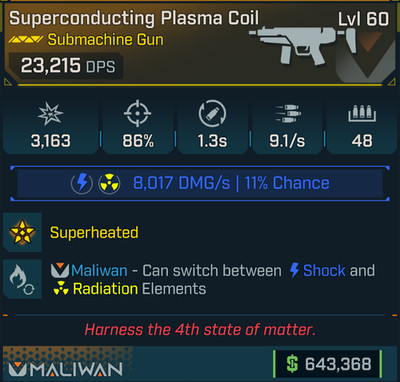 LVL 60 Borderlands 4 - SUPERCONDUCTING PLASMA COIL - 100% CHARITY!