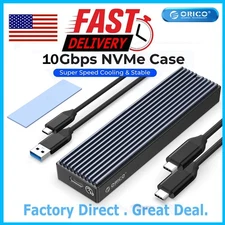 ORICO M.2 NVMe SATA SSD Enclosure USB Type C 10Gbps NVMe SSD External Case