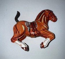 Vintage 1970s Toy: Tin Wind-Up Mechanical Bucking Horse by MTU Korea