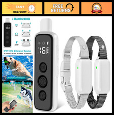 Rechargeable Waterproof Dog Training Collar for 2 Dogs - Remote Beep Vibration S