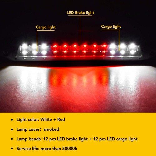 High Mount 3rd Stop Light Brake Tail Lamp For 1994-2001 Dodge 1500 Ram 2500 3500 - Imagen 8 de 12