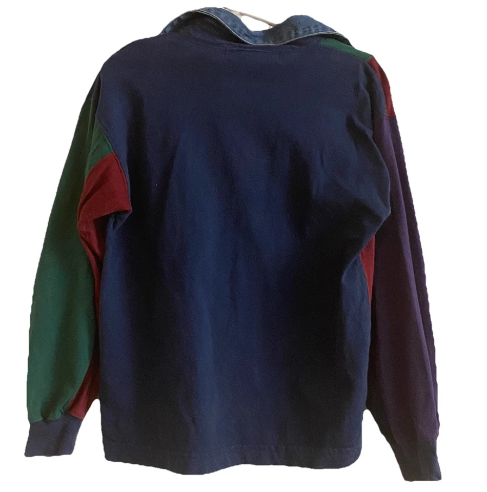 VTG Ash Creek Traders Boys 6 Athletic Rugby Color Block Polo Shirt Stripes Skate - Image 3 of 4