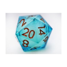 Foam Brain Dice 33mm Sharp Edge Liquid Core d20 - Ocean Swirl New