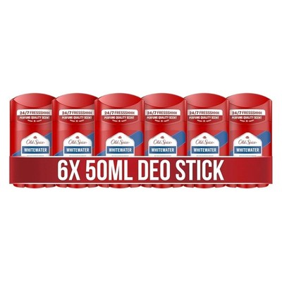 Old Spice Whitewater Deostick für Männer, 6x50 ml, 24/7 50 ml (6er Pack) 