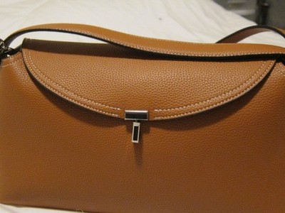 Toteme T Lock Women's Leather Shoulder Bag -  TAN -Style number 241-WAL956-LE002