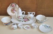 Vtg Mini Porcelain Tea Set Flowers Royal Norfolk  Other Cups Dish Dresden Japan