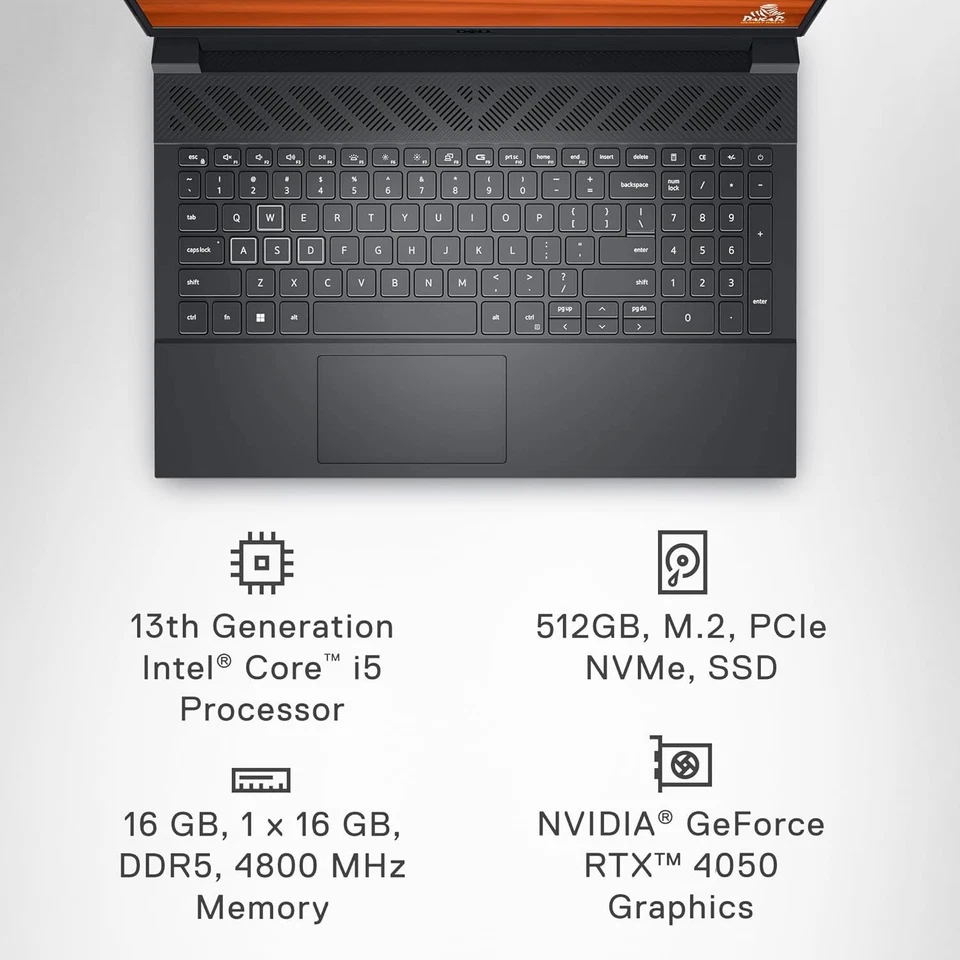 DELL G15 5530 Gaming Laptop, i5 , 16GB, 512GB, 15.6" 165hz,6GB RTX 4050 *US KEY* - Image 2 of 4