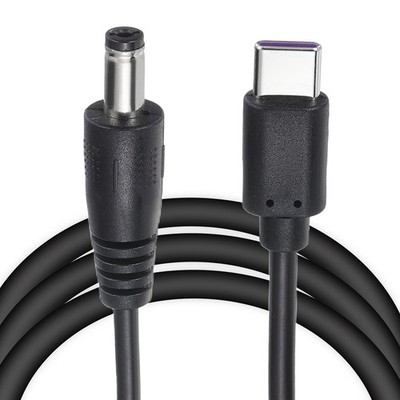 3.3FT USB C Auf DC PD Power Schnellladekabel 5.5x2.1mm 15W/5V(Schwarz)