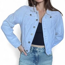 White Denim Cropped Jacket