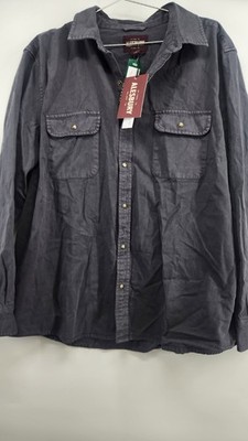 Alesbury Men's Navy Blue XL Garment Dye Denim Short Sleeve Shirt NWT