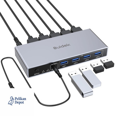 HDMI KVM Switch 2 Computer 1 Monitor 4K 60Hz USB 3.0