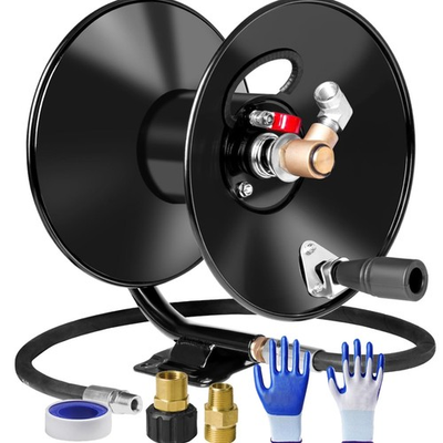 #ad Pressure Washer Hose Reel 50ftx3 8” 65ftx1 4” 4000PSI Heavy Duty Power Was... $135.89